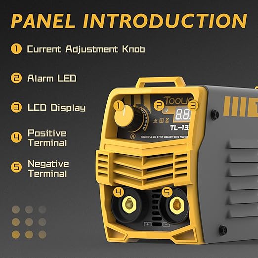 TOOLIOM 135A 110V Mini Stick Welder MMA ARC Welder Machine DC Inverter Welder with Digital Display Portable Welding Machine