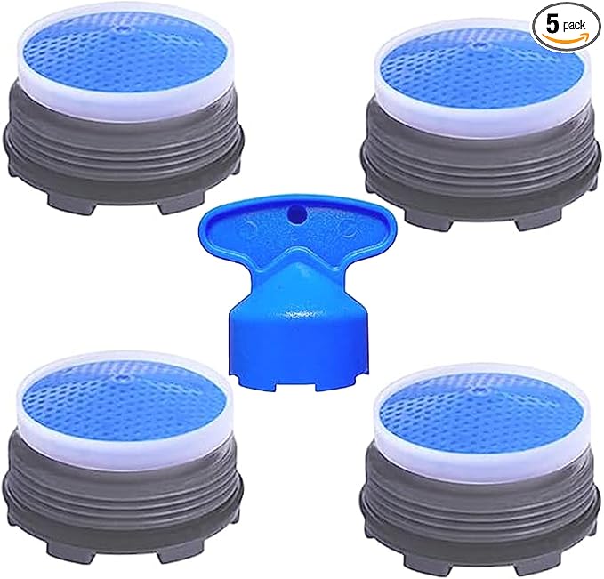 4PCS Faucet Aerator M21.5 Plug-In Faucet Aerator Faucet Restrictor Replacement Parts for Kitchen Bathroom Sink Aerator with Key Removal Wrench Tool 1.8GPM 21.5mm/0.85inch