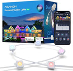 ASAHOM Permanent Outdoor Light Pro S108B, 100FT with 72 RGBCW 70lm LED, WLED Integration, AI Lighting, 30000 Lighting Effect Combination, IP67 Waterproof for Halloween Christmas and Daily Decor, White