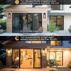 Tipace Dusk to Dawn Outdoor Wall Lantern,Brown Sensor Exterior Light Fixtures,Exterior Wall Sconce with Clear Glass Shade for Doorway Entryway Garage 2 Pack (Bulb Not Included)