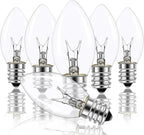 25 Pack C9 Replacement Bulbs Christmas Lights Outdoor, C9 Clear String Lights Repalcement Bulbs Fits in C9/E17 Base, 7W Vintage Christmas Light Bulbs for Indoor Outdoor Home Decorations