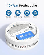 SITERWELL Smoke Detector, 10 Year Product Life Fire Alarm with Magnetic Fastening Kit, Smoke Alarm with Photoelectric Sensor and Low Battery Warning Function for House,UL217-10th Listed,GS509A,4 Packs