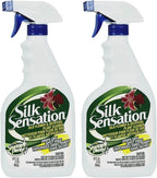Sparkle Plenty Silk Sensation Artificial Flower & Plant Leaf Cleaner - Fake Flower Dusting Spray - Silk Plant Cleaner Spray No Wipe - Drip Dry Cleaning Supplies for Artificial Tree (32 oz, 2 Pack)