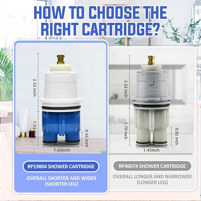 RP19804 Shower Cartridge Replacement for Delta 1300/1400 Series Single-Handle Tub and Shower Faucets and Monitor Valve (1993–2007), with RP22734 Bonnet Nut, Pressure-Balancing Valve Core