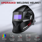 ARCCAPTAIN Large Viewing Screen Welding Helmet, 1/1/1/1 Top Optical Clarity Auto Darkening Welding Hood, 4 Arc Sensor 1/25000s Response Time True Color Welding Helmet with Adjustable Shade 4/9-13