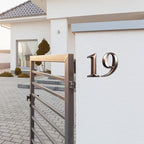 Jetec 10 Pcs House Numbers 3D Door Mailbox Numbers 0-9 Self Adhesive House Door Street Address Stickers for, Apartment, Office, Hotel Room, Mailbox Signs(5 x 3.15 Inches,Coppery)