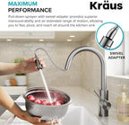 Kraus Oletto Spot Free Stainless Steel Dual Function Kitchen Faucets with Pull Down Sprayer, KPF-2620SFS
