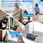 Sliding Window Locks (12 Sets), Security Window Locks with Keys, Adjustable Aluminum Sliding Window Stops, Easy Installation Without Drilling, for Vertical and Horizontal Sliding Windows