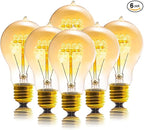 Edison Bulb, A19 Bulbs 6 Pack, Retro Style Incandescent Light Bulbs,Dimmable 120V 40W Antique Vintage Light Bulb, 240 Lmens E26 Base, Amber 2200K Warm White Light, for Home Office Desk Lamp