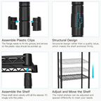 FUTASSI Heavy-Duty Portable Closet, 30"W x 14"D x 76"H, Black, Carbon Steel