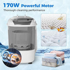 COSTWAY Mini Portable Washing Machine, 5.5 lbs Capacity, Compact Laundry Washer with Spin Tub & Drain Hose, Perfect for Apartment Dorms RV Home (Grey)
