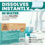 Uncle Todd's Ultra Concentrated Floor Cleaner For Mopping: 60 Natural, 100% Dissolvable Sheets for Mopping – Hardwood & Wood Floor Cleaner with Filth-Fighting Enzymes, Plastic-Free Packaging