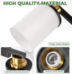 DORESshop 17 Inch Bathroom Light Fixtures, 3-Light Black and Gold Bathroom Lighting Fixtures Over Mirror with Milk Glass Shade, Vanity Lights for Living Room Bedroom