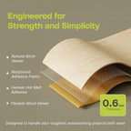 Edge Supply Birch 7/8 in x 250 ft Roll – Pre-Glued Iron On Wood Veneer Tape – Wood Veneer Edge Banding Tape with Hot Melt Adhesive, Smooth Sanded Finish Ideal for Furniture & DIY, Made in USA