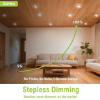 DAMINY 24 Pack 4 Inch Black LED Recessed Lighting with Junction Box,5CCT,Ultra-Thin Recessed Light,7W 700lm, Dimmable Canless Wafer Ceiling Light, High Brightness - ETL