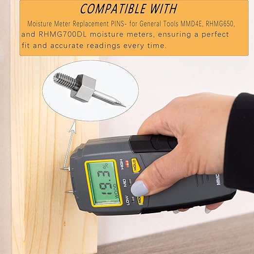 Thread Moisture Meter PIN3 Replacement Pins,for General Tools MMD4E, RHMG650 and RHMG700DL Moisture Meter Accesorries (4 Pieces)