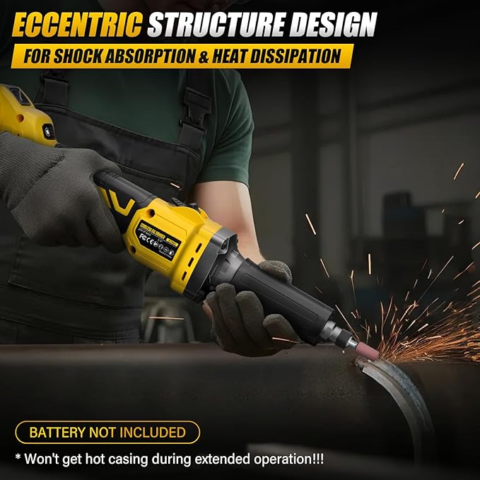 Cordless Die Grinder for Dewalt 20V MAX Battery (No Battery), Braking Die Grinder with 6 Variable Speed Up to 26000 RPM, Great for Metal/Wood Grinding, Cut Sanding, Artwork Carving (Tool Only)