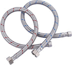 ALEASHA 20'' Length Faucet Supply Line, Stainless Steel Braided cUPC Sink Hose with G1/2" FIP x 3/8" Compression Supply Hose for Sink Faucet Bathroom Kitchen Faucet Connector Water Supply Line 2 PCS