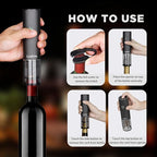 Electric Wine Opener, Rechargeable Wine Gift Set With Electric Wine Aerator Dispenser, Automatic Electric Wine Corkscrew, Automatic Wine Saver Vaccum Pump, Foil Cutter and Gift Box