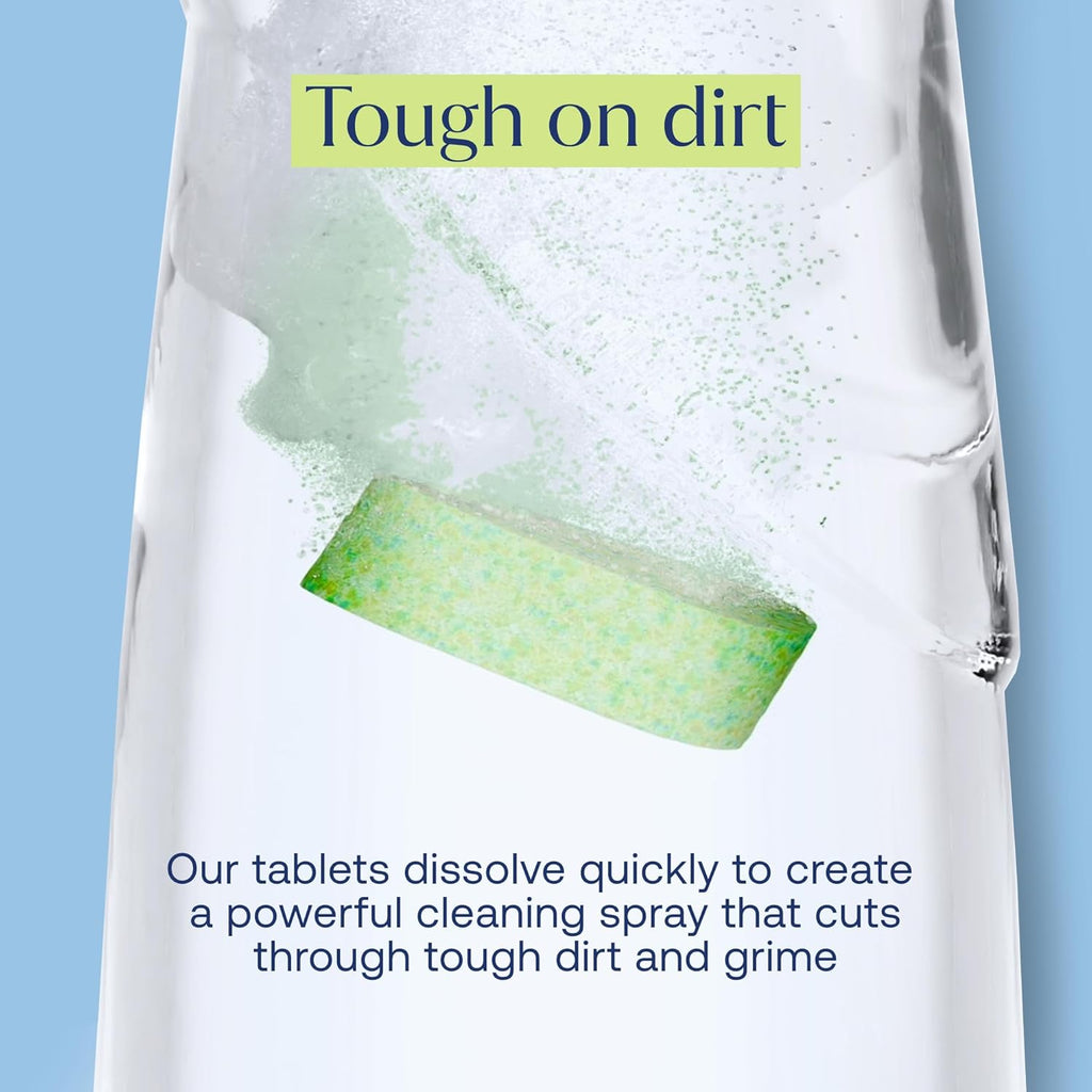 Fab Tab Tablet Cleaner, Multi-Purpose & Bathrom Cleaner for Eco-Concious Cleaning, Non Harmful & Chemical-Free Formula, Convenient Refills with 2 Glass Bottles, Luxury Hotel Scent (6 Refill Tablets)