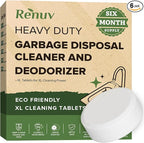 Renuv Garbage Disposal Cleaner and Deodorizer Tablets Drain Freshener, Deodorizer, Cleaner for Garbage Disposer Cleaners (6 XL Tablets - 6 Months Supply)