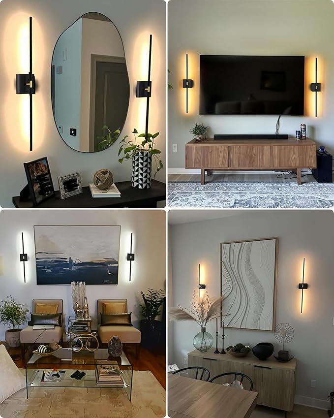 iThird Battery Operated Wall Sconce Set of 2: Rechargeable Wall Lights Wireless Sconces with Touch and Remote, 360° Rotate Magnetic Wall Scone Lighting Decor for Bedroom Living Room Hallway, 31.7Inch