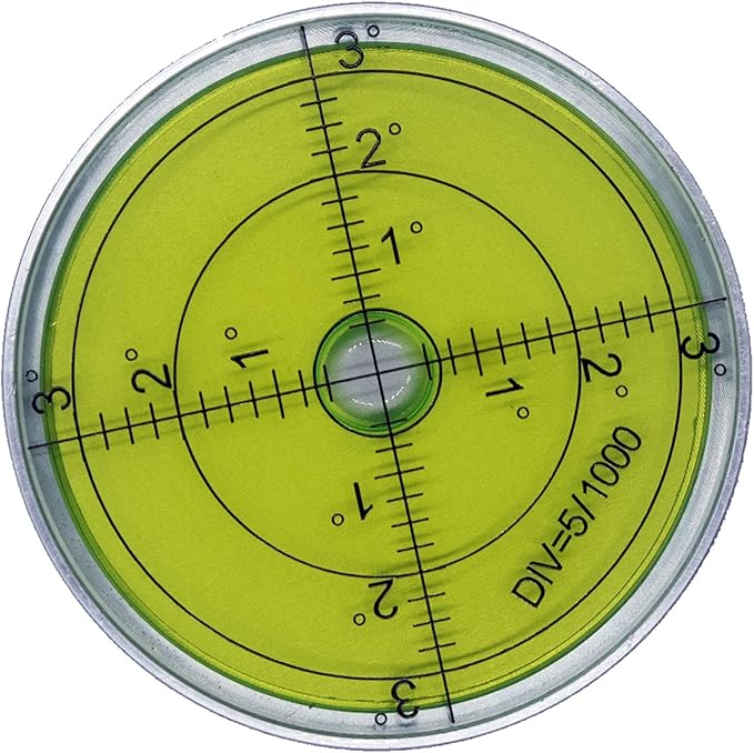 Aluminium High Precision Horizontal Leveler Bubble Level Tool Circle Round 2.4 Inch 60mm (Silver,Green)