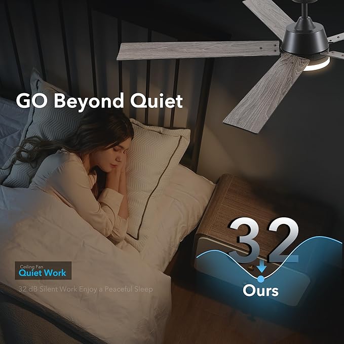 60 Inch Ceiling Fans with Lights and Remote, 6 Speed Reversible DC Motor, 3CCT Dimmable LED, 5 Blades, Brushed Nickel Modern Ceiling Fan for Bedroom, Living Room & Covered Outdoor, Includes Downrod