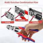 Wire Cutters, Side Cutters with Wire Stripper and Crimper, 8.6 Inch Wire Cutters Heavy Duty, 3-in-1 Diagonal Cutters for Cutting, Crimping, and Stripping