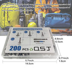 QSJ 200PCS #8 Sheet Metal Screws Set 410 Stainless Steel Fast Self Tapping Screws with Screwdriver Bit Silver