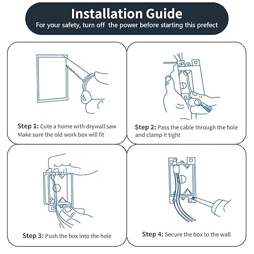 5 Pack 2 Gang Old Work Retrofit Standard Switch/Outlet Wall Electrical Box, 25 Cu.in. PVC 2 Gang Junction Box, 4-1/4-Inch Length by 3-2/3-Inch Width by 4-1/4-Inch Depth, for Constructions
