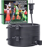 40FT Outdoor Extension Extension Cord for Halloween Christmas Inflatables with Multiple Outlets Black Electrical Cord with Multiple Plugs Outdoor Christmas Blow Up Decorations Light Extension Cords