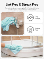 Fantasticlean Microfiber Cleaning Cloth Roll -60 Pack, Tear Away Microfiber Towels, 12" x 12", Reusable, Washable, Scratch Free, Ultra Absorbent Dishcloth for Car, Home Supplies (White & Blue)