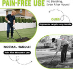 Lawn Leveling Rake with Teeth,Yard Ground Leveler 30”x10” Heavy Duty Leveler,Anti Flipping Smooth Edge,16-77" Adjustable, for Sand,top Soil Dressing,Yard Landscape,Ground Soil, Dirt,Grass