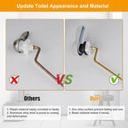 Hibbent Universal Metal Side Mount Toilet Handle Replacement Kit, Brass Toilet Flush Tank Lever with Stainless Steel Flapper Chains for Most Toilets, White Finish