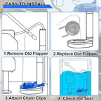 Toilet Flapper Replacement Kit 2 Inch Universal Toilet Tank Flusher Parts Inside Stopper Valve Flappe High Performance Rubber Seal Flapper Compatible for American Standard with Chain