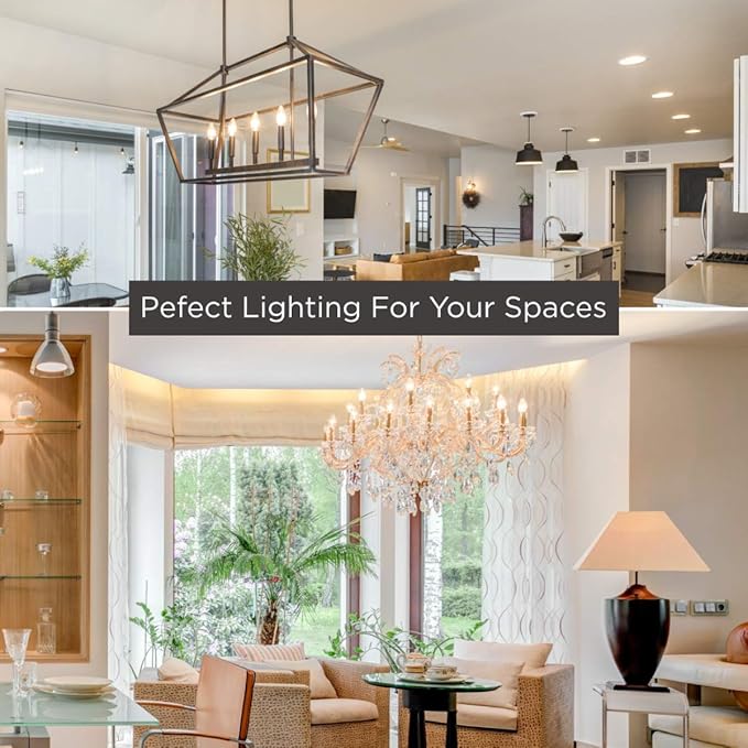 GoodBulb 7 Watt Flame Tip Candelabra Light Bulbs CA6 Clear Finish E12 Base 2700K Warm White CFC Dimmable 7W 85 Lumens Decorative Chandelier Bulbs Incandescent 12 Pack