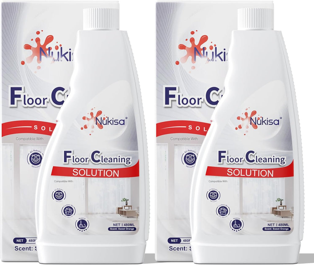 Floor Cleaning Solution Sweet Orange Scent Compatible with Roborock Cleaning Solution, Residue & Streak Free, Compatible Robot Vacuums with Mopping and Wet Dry Vacuum, 33.86 FL OZ (2 bottles)
