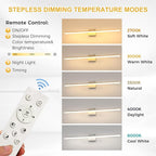 L LOHAS LED 48-Inch Bathroom Vanity Light Bar Over Mirror, Brushed Nickel Modern Bathroom Light Fixtures, 5CCT Adjustable LED Vanity Lights for Living Room Wall with Remote Control