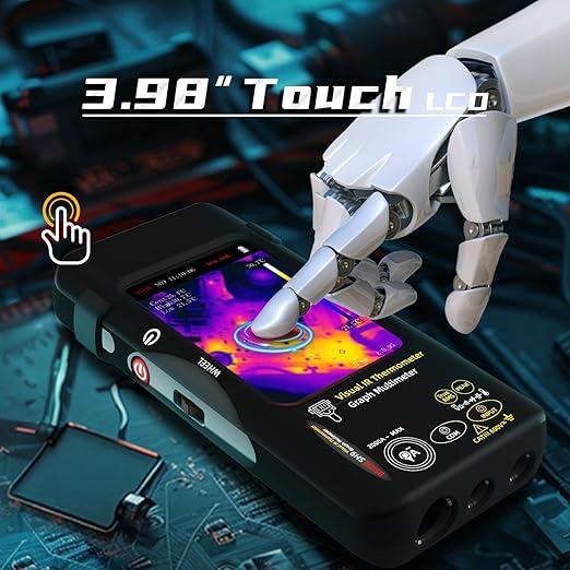 BSIDE SH9 Thermal Imaging Camera Multimeter with Macro Lens 428×320 Resolution with 20000 Words Multimeter 3.98'' Touchscreen 25Hz Infrared Thermal Camera Dual-Light Fusion 15 Thermal Palettes Tester