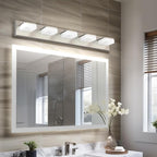 Brushed Nickel Vanity Lights for Bathroom 5 Light Vanity Lighting Fixtures for Mirror 32" Adjustable 5500K Modern LED Vanity Light Over Mirror, Bath Wall Lighting Fixtures