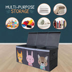 Extra Large Toy Storage Organizer with Lid - Sturdy, Collapsible Toy Chest Storage Box with Cute Design - Toys Bin with Dividers for Kids, Boys, Girls, Nursery, Bedroom, Play room 37"x16"x14"