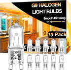 G9 Halogen Bulb 25W 10-Pack - Long Lasting, Dimmable 2800K Warm White Light Bulbs, 120V, 2-Pin Base for Chandelier, Range Hood Light