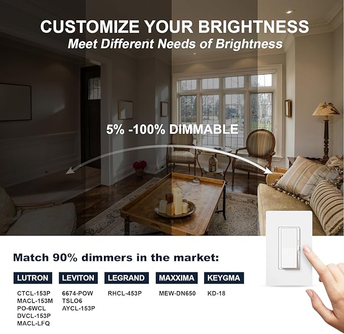 6 Pack Black 4-inch 5 CCT Gimbal LED Recessed/Downlight Color Selectable 2700K/3000K/3500K/4000K/5000K 800Lm 9W 120V Dimness Adjustable LED Lights