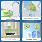 Double-Sided Magnetic Window Cleaner, Adjustable Magnetic Double Window Wiper, Equipment Cleaning Brush Tool, Suitable for 3-30mm Thickness of High-Rise and Automotive Glass Windows (1, Green)