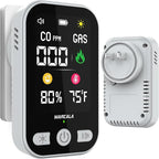 MARCALA 2026 1-Pack Travel Carbon Monoxide Detector | Carbon Monoxide Detectors Portable | Carbon Monoxide and Gas Detectors | Wall Plug-in & Battery for Power Outage | Temp, Humidity, Gas & CO Alarm!