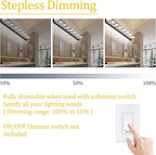 Ralbay 52inch Black Vanity Lights 8 Lights Dimmable 5 Color Temperature Acrylic Modern LED Bathroom Vanity Lighting Fixtures Matte Black