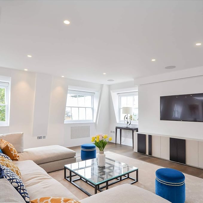 8 Inch LED Recessed Light with Junction Box, 6 Pack Ultra Thin LED Recessed Lighting.6000K Daylight, No Dimmable,18W 8" Recessed Ceiling Canless Wafer Downlight.Slim Can-Killer Lights,CRI80+