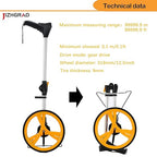 Measuring Wheel Digital Display ±0.3% High Accuracy, 12.5 '' Foldable Distance Measuring Wheel in Feet/Meter, 0.98 Inch Diameter Steel Pipe, Can Store 5 Datas, with Rainproof Backpack