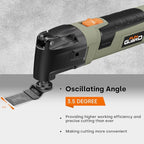 Oscillating Tool 300W, 6 Variable Speeds 22000 OPM Electric Corded Multi-tool with 3.5°Oscillation Angle, Quick Change Blade System,30pcs Accessories for Cutting, Sanding, Grinding, Scraping
